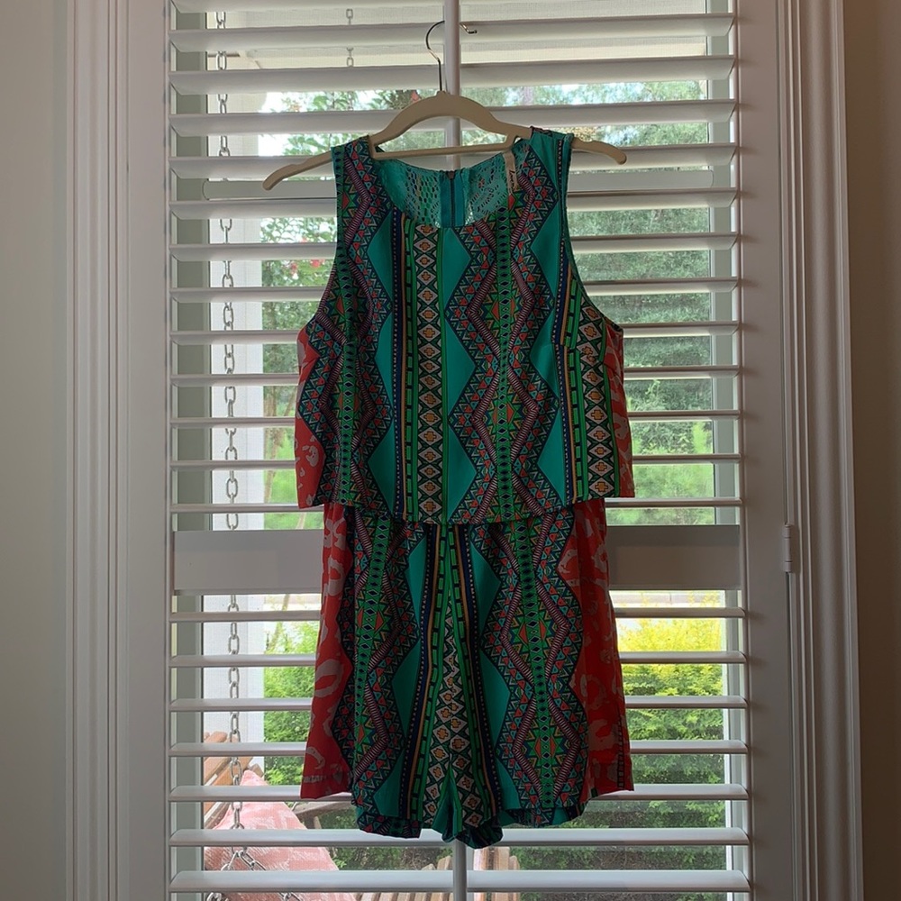 Aztec print romper